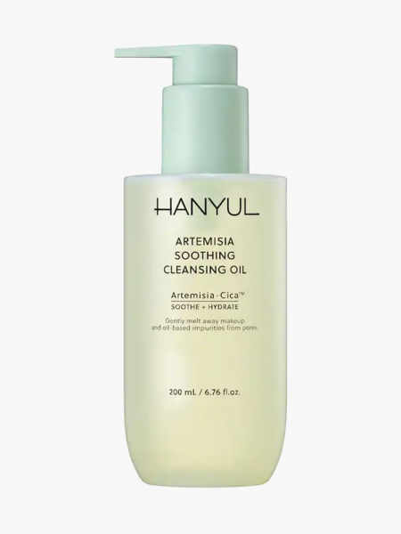 Hanyul Artemisia Soothing Cleansing Oil in branded component on a light gray background